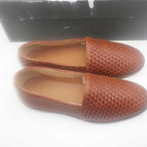 NEW Nisolo Alejandro Woven Slip On Leather Shoes Men's 8.5 Brandy Brown - Picture 8 of 12